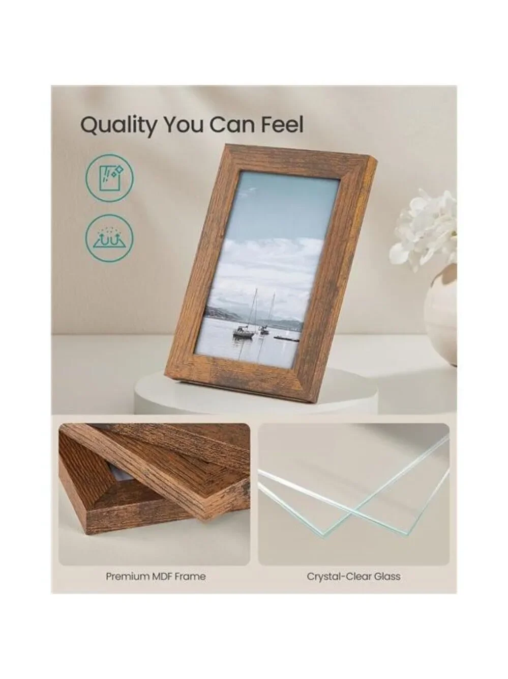 Rustic Brown Picture Frame Set 10 Pack Wall Collage Photo Frames Home Decor